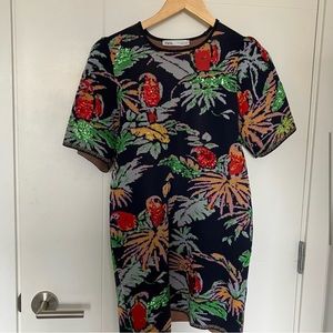 ZARA Sequin Tropical
Jacquard Dress